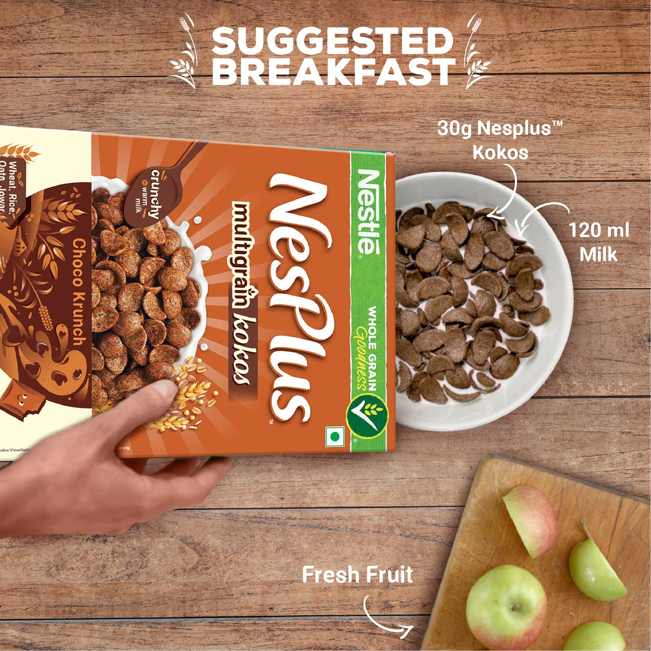 Nestle NesPlus Multigrain Kokos Breakfast Cereal - Chocolate Crunch, 350g – view 3