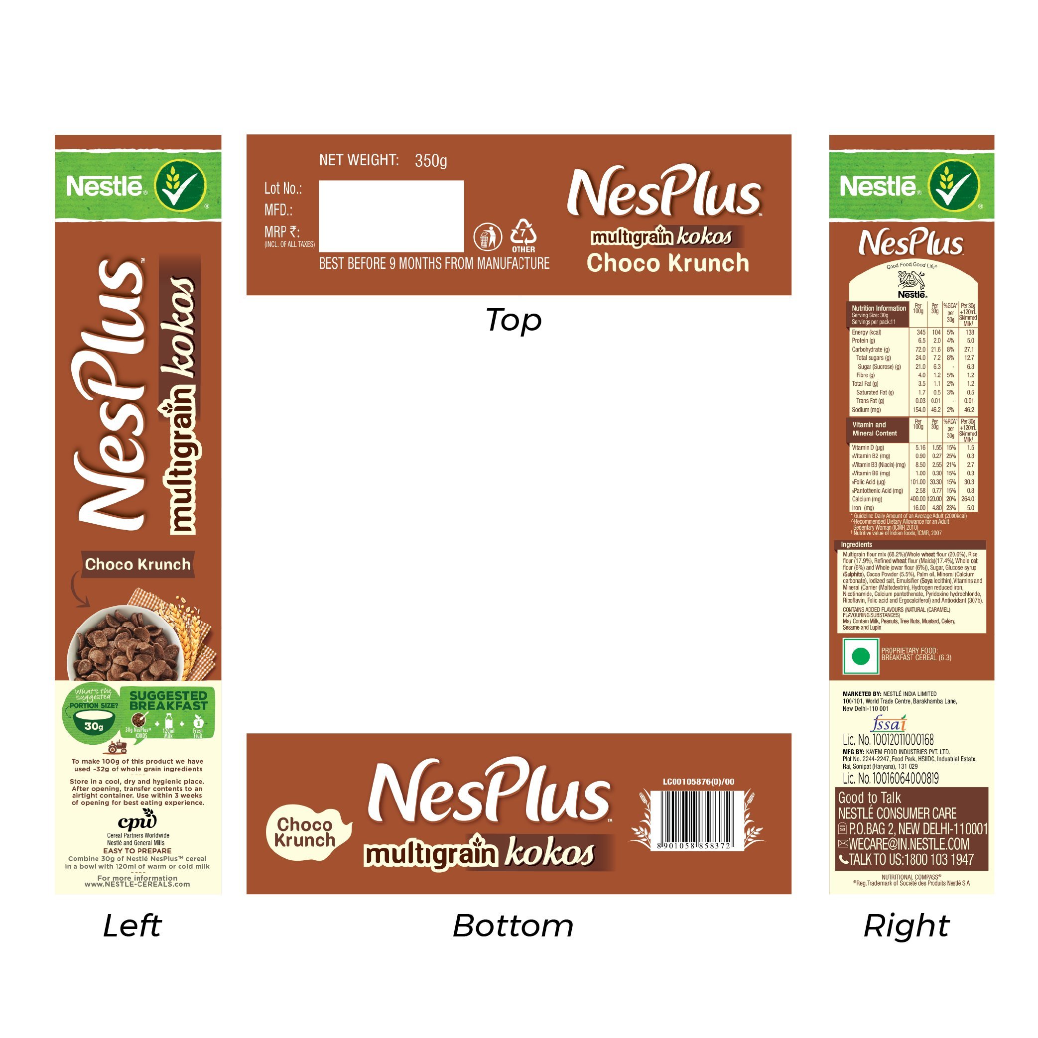 Nestle NesPlus Multigrain Kokos Breakfast Cereal - Chocolate Crunch, 350g – view 7