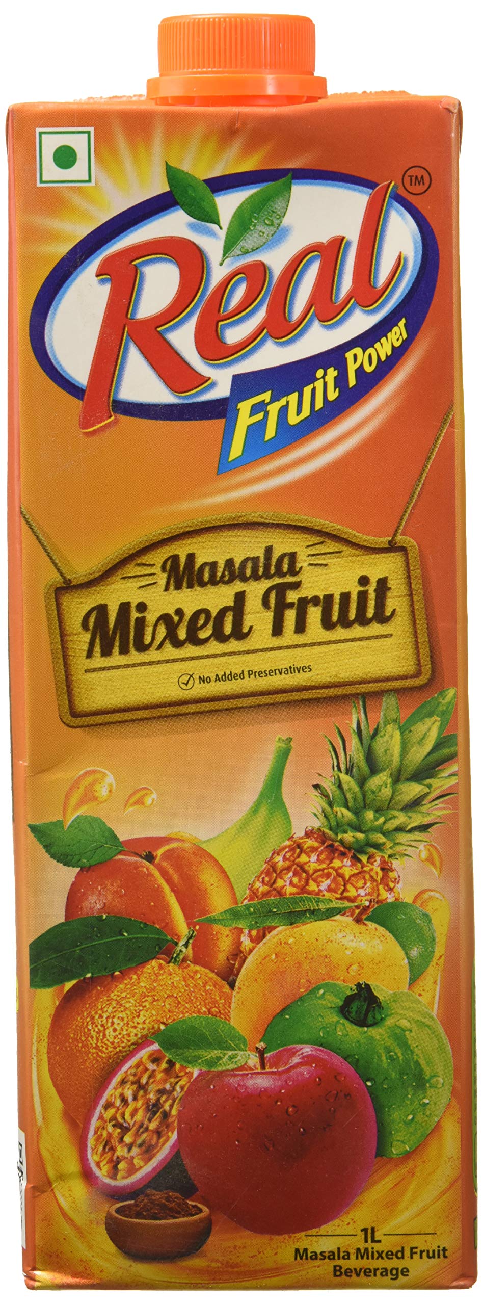 Real Masala Mixed Fruit Juice - 1L | No Added Preservatives,No Artificial Colours & Artificial Flavours | Goodness of Best Fruits with Chatpata Masala | Daily Dose of Fruit Nutrition | Tasty, Refreshing & Energizing Fruit Drink