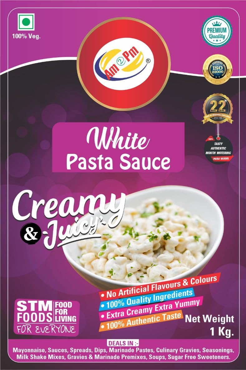 Am 2 Pm - White Pasta Sauce 1kg Creamy Sauce For Pasta Macoroni Noodles,Veg Fried Snack - 1Kg – view 6