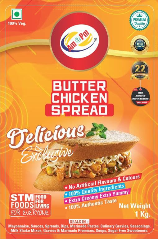 Am 2 Pm - Butter Chicken Spread Multiopurpose Creamy Sauce For Burgers, Sandwiches Salad Dressing,Veg Non Veg Fried Snack Wraps & Rolls Hot Dog Momos - 1Kg – view 5