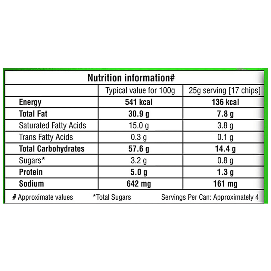 Pringles Potato Chips - Sour Cream & Onion Flavour, Crunchy & Crispy 107 g – view 4