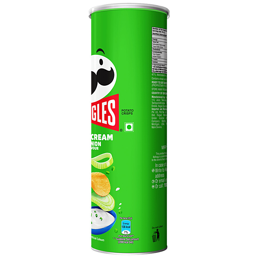 Pringles Potato Chips - Sour Cream & Onion Flavour, Crunchy & Crispy 107 g – view 6