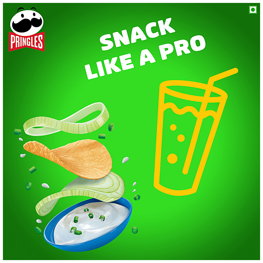 Pringles Potato Chips - Sour Cream & Onion Flavour, Crunchy & Crispy 107 g – view 9