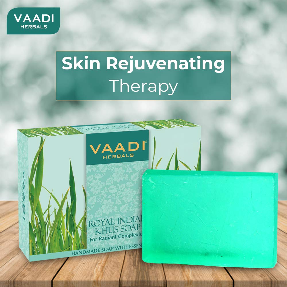 Vaadi Herbals Royal Indian Khus Soap with Olive and Soyabean Oil, 3 x 75g – view 3