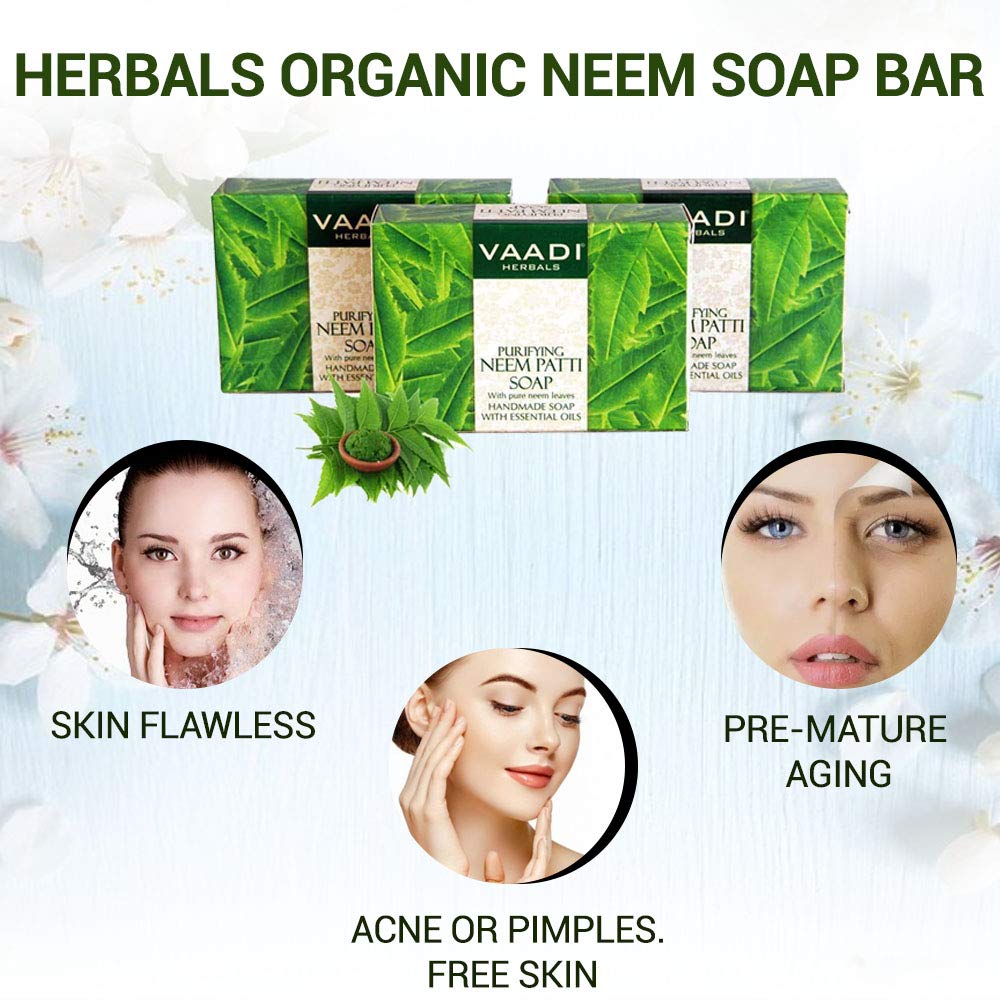 Vaadi Herbals Neem Patti Soap, Pure Neem Leaves, 3 x 75g – view 3