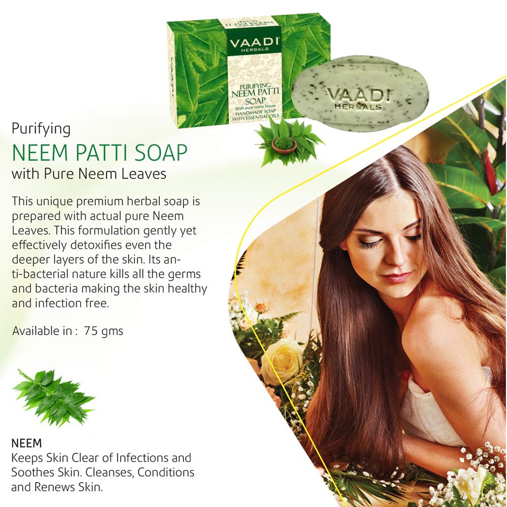 Vaadi Herbals Neem Patti Soap, Pure Neem Leaves, 3 x 75g – view 4