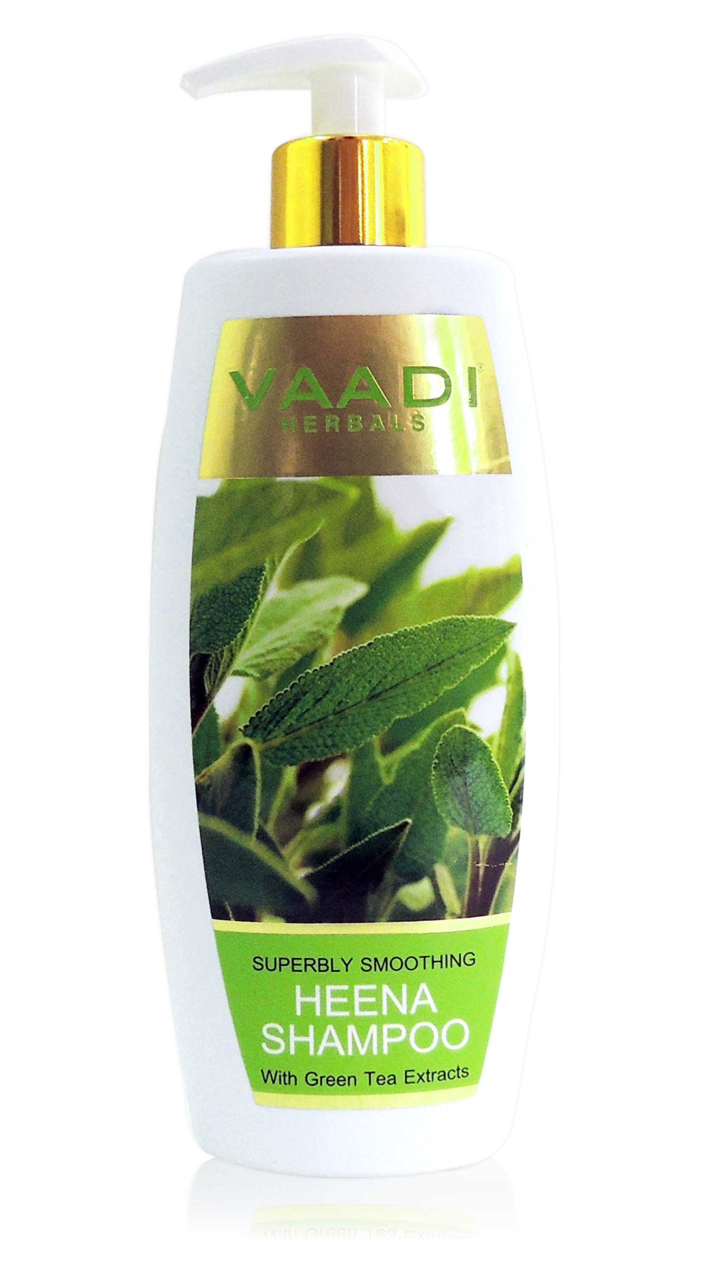 Front view of Vaadi Herbals Heena Shampoo 350g bottle