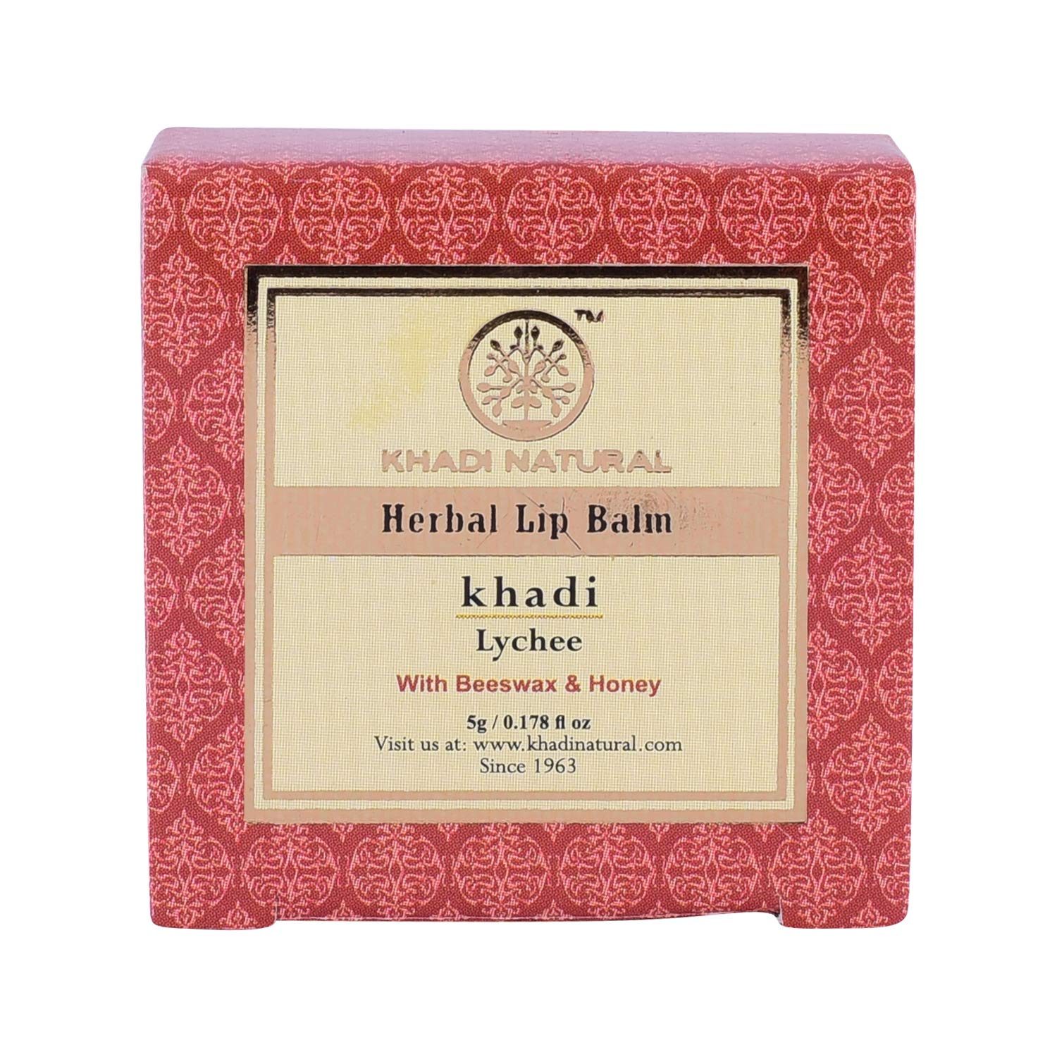 Khadi Natural transparent lychee lip balm for soft hydrated lips