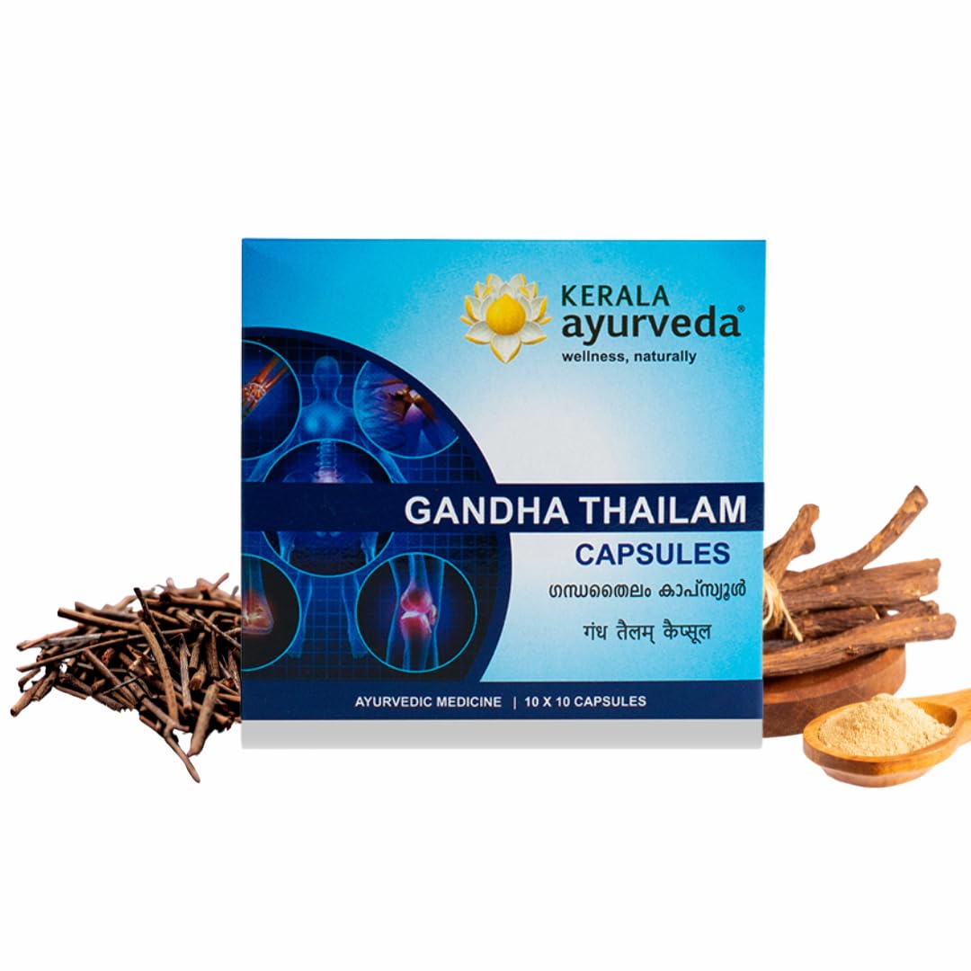 Kerala Ayurveda Gandha Thailam Capsule bottle, front pack view