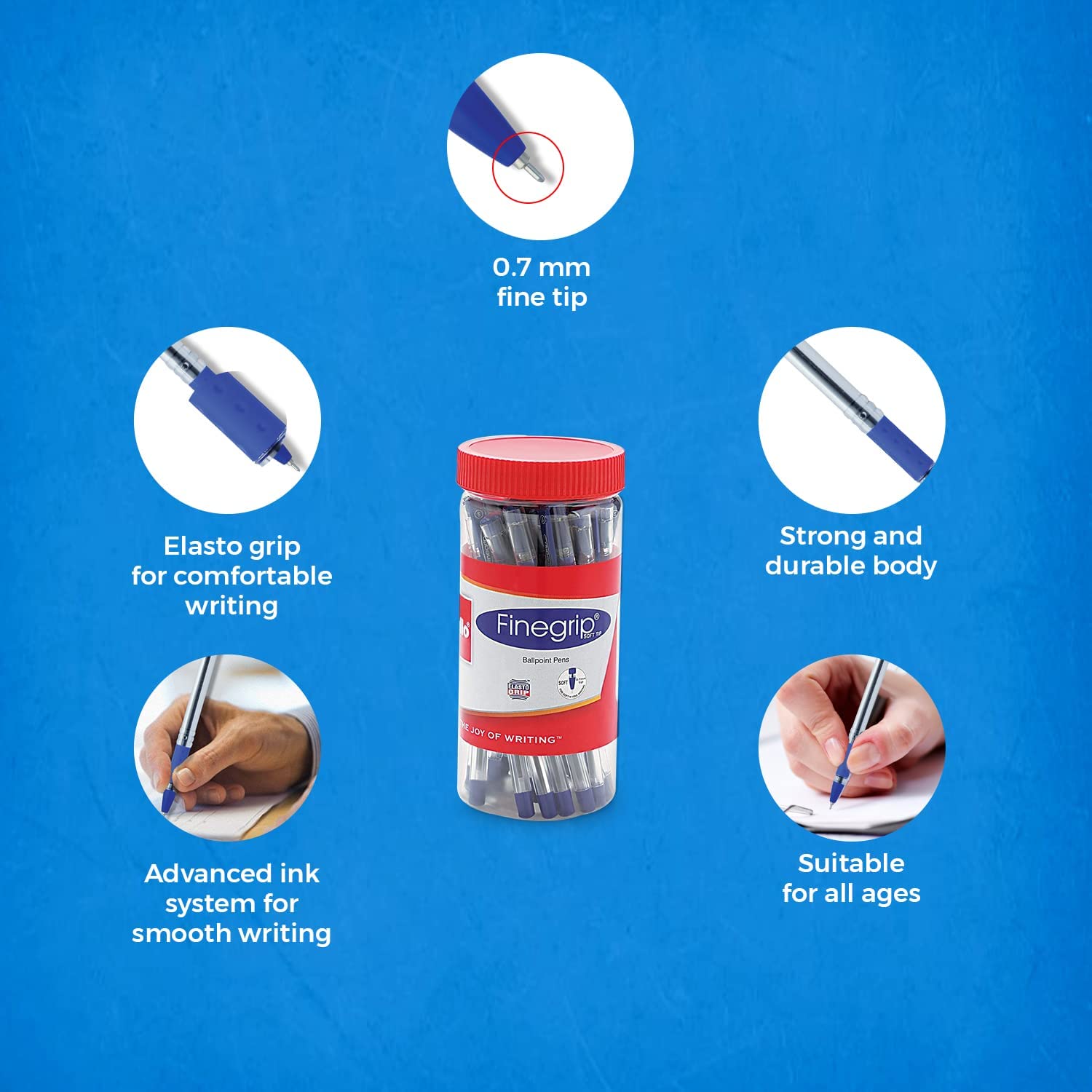 Cello Finegrip Ball Pen Set - Pack of 25 (Blue) – view 2
