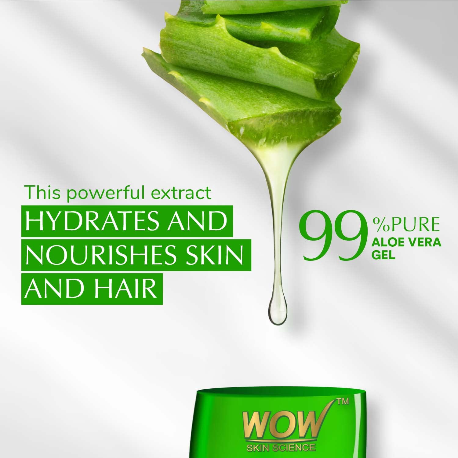 WOW Skin Science Aloe Vera Multipurpose Beauty Gel for Skin and Hair, 250 ml – view 3