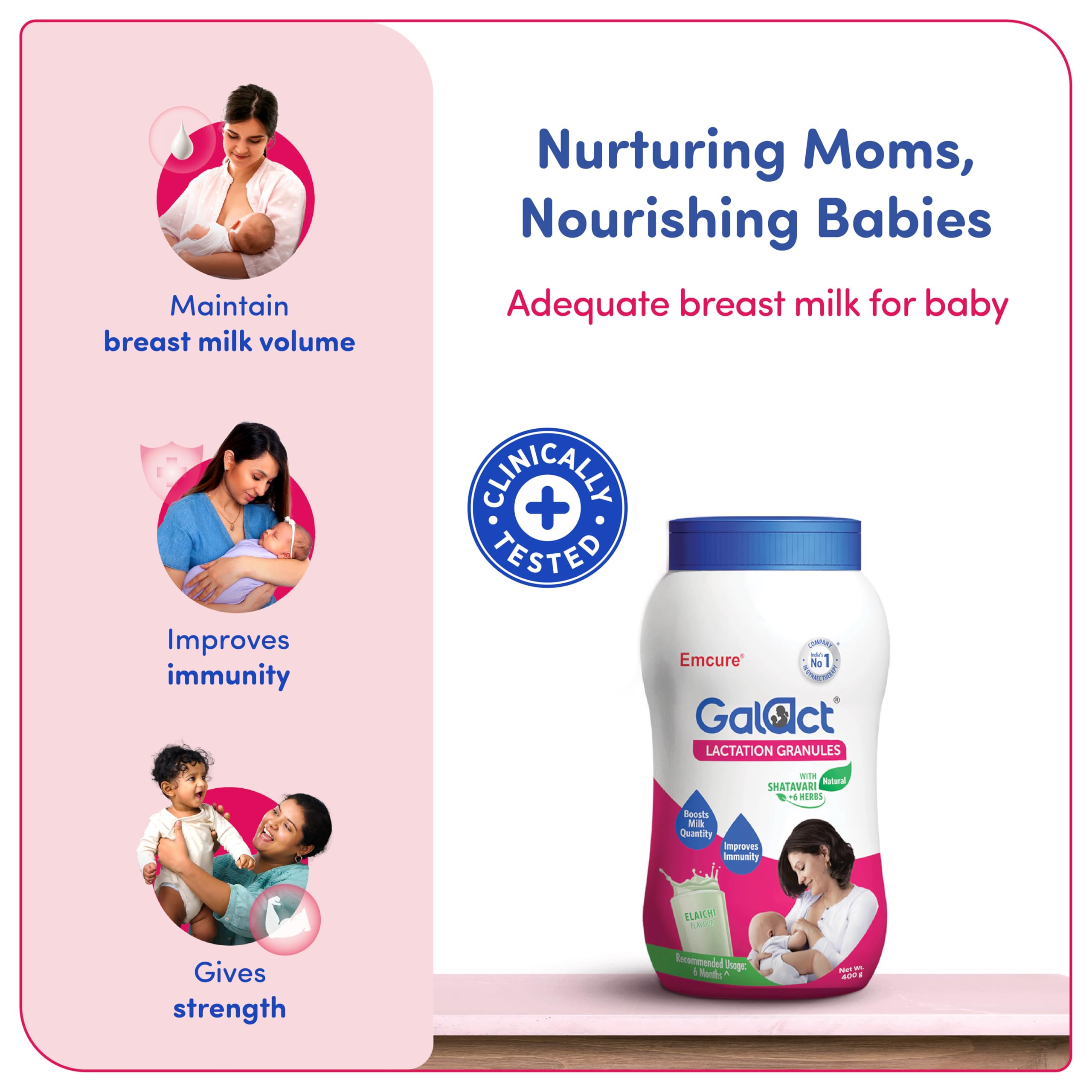 Galact Granules - Lactation Supplement for breastfeeding with Shatavari To Increase Breast Milk - Elaichi Flavour 600 G – view 6