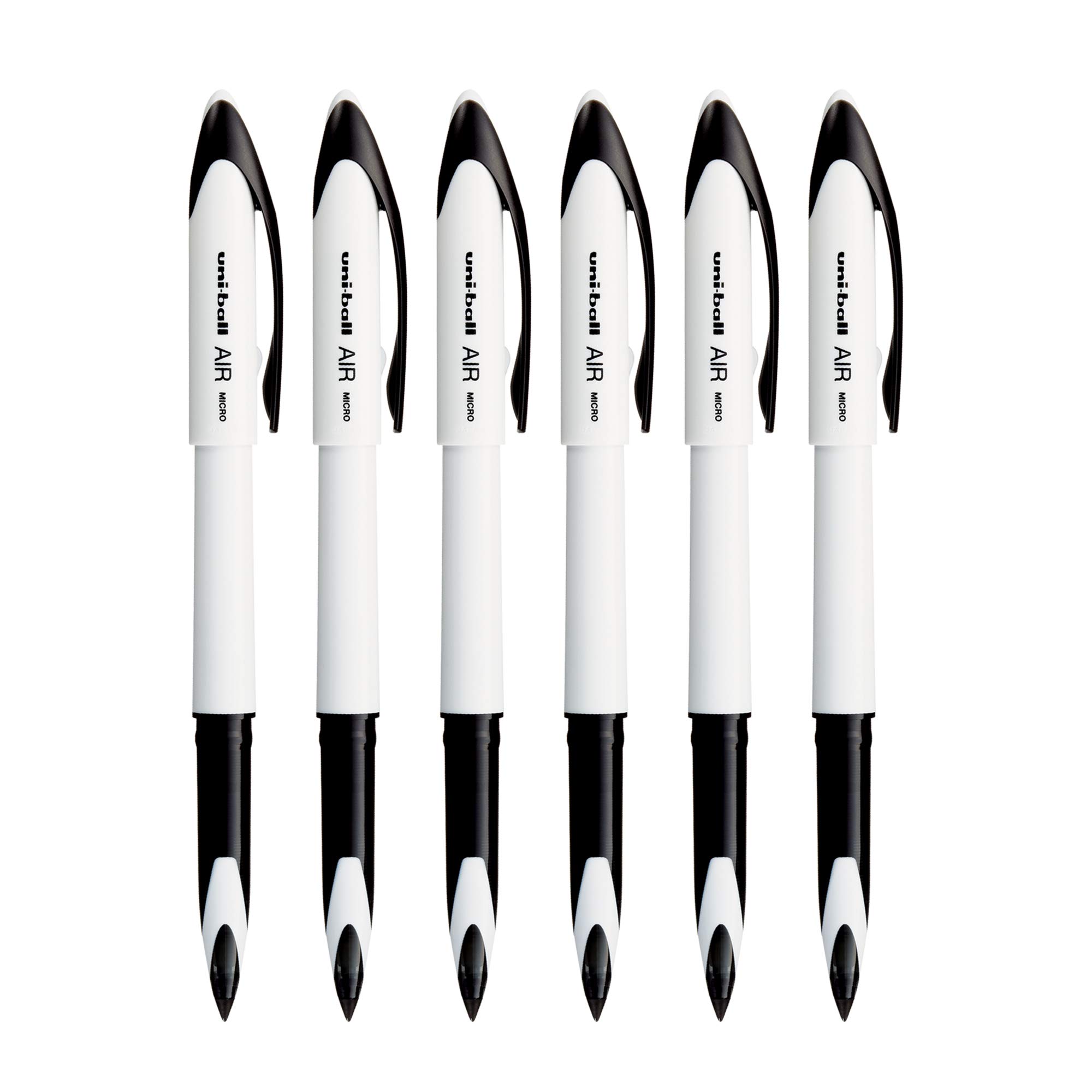 Pack of 6 uni-ball Air blue ink roller ball pens
