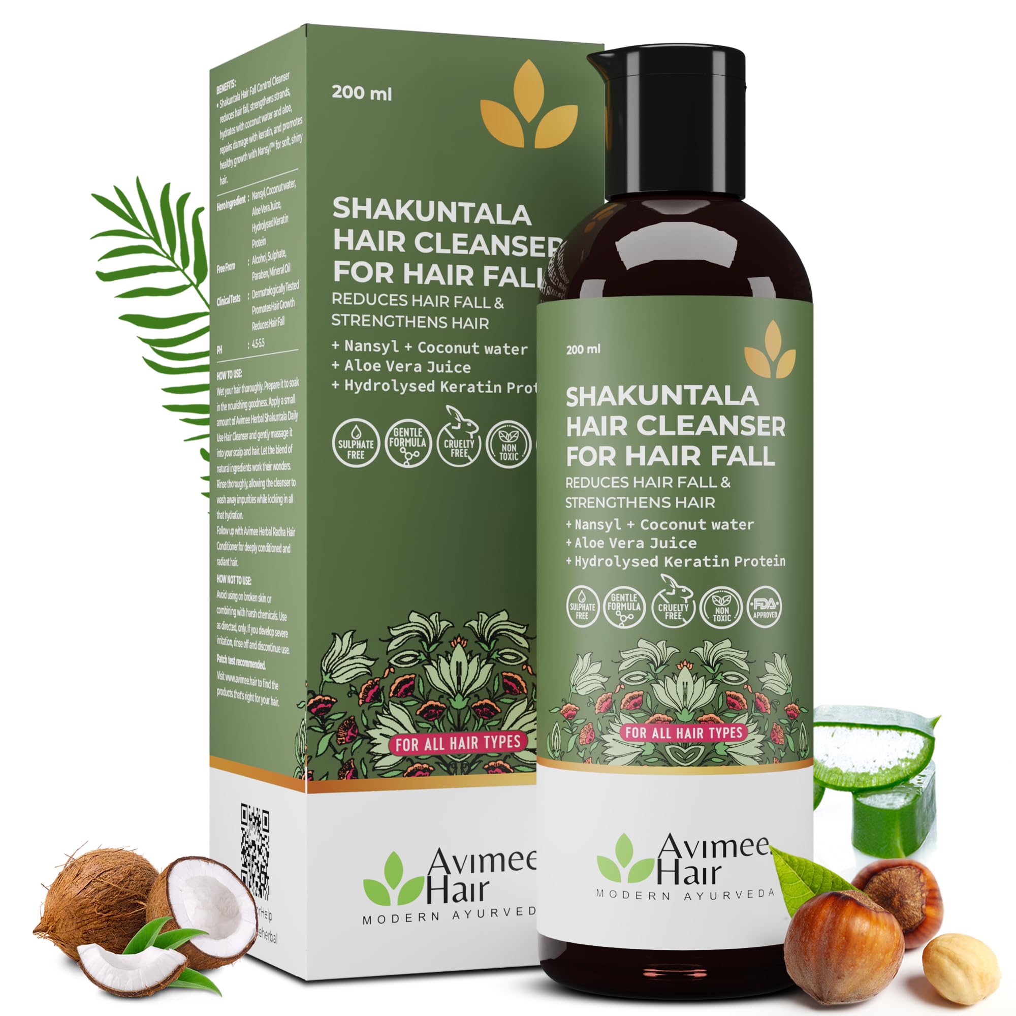 Avimee Herbal Shakuntala shampoo bottle for hair fall control