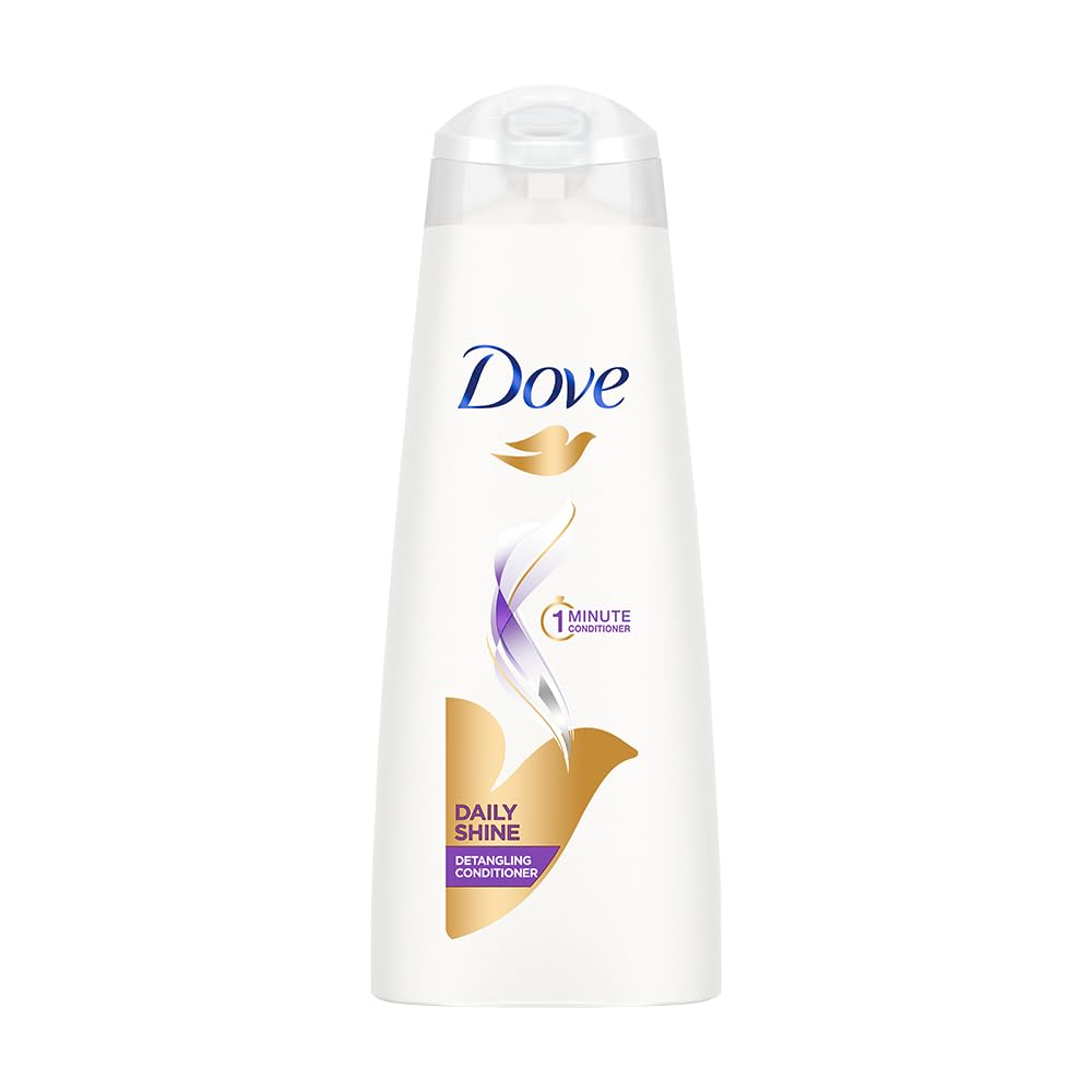 Fresh-scent Dove Daily Shine hair conditioner bottle 335 ml front view