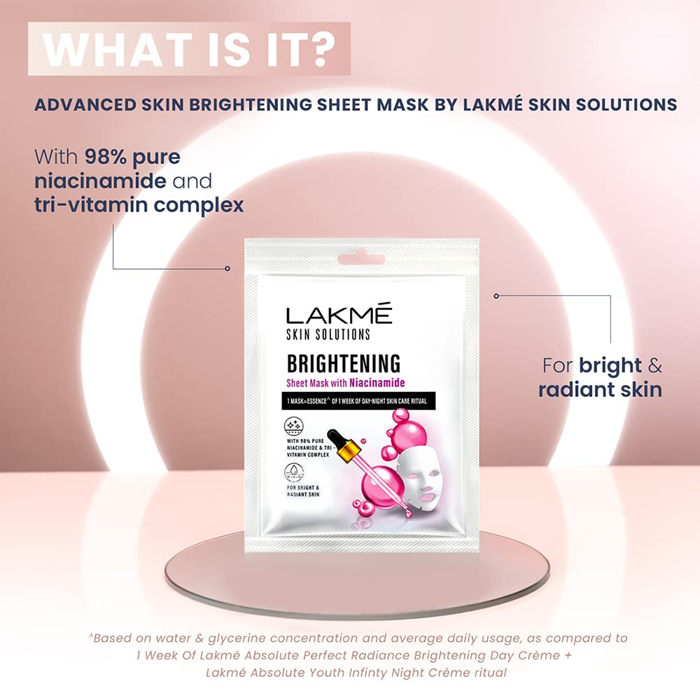 LAKMÉ Skin Solutions Sheet Mask Brightening with Niacinamide 25ml – view 4