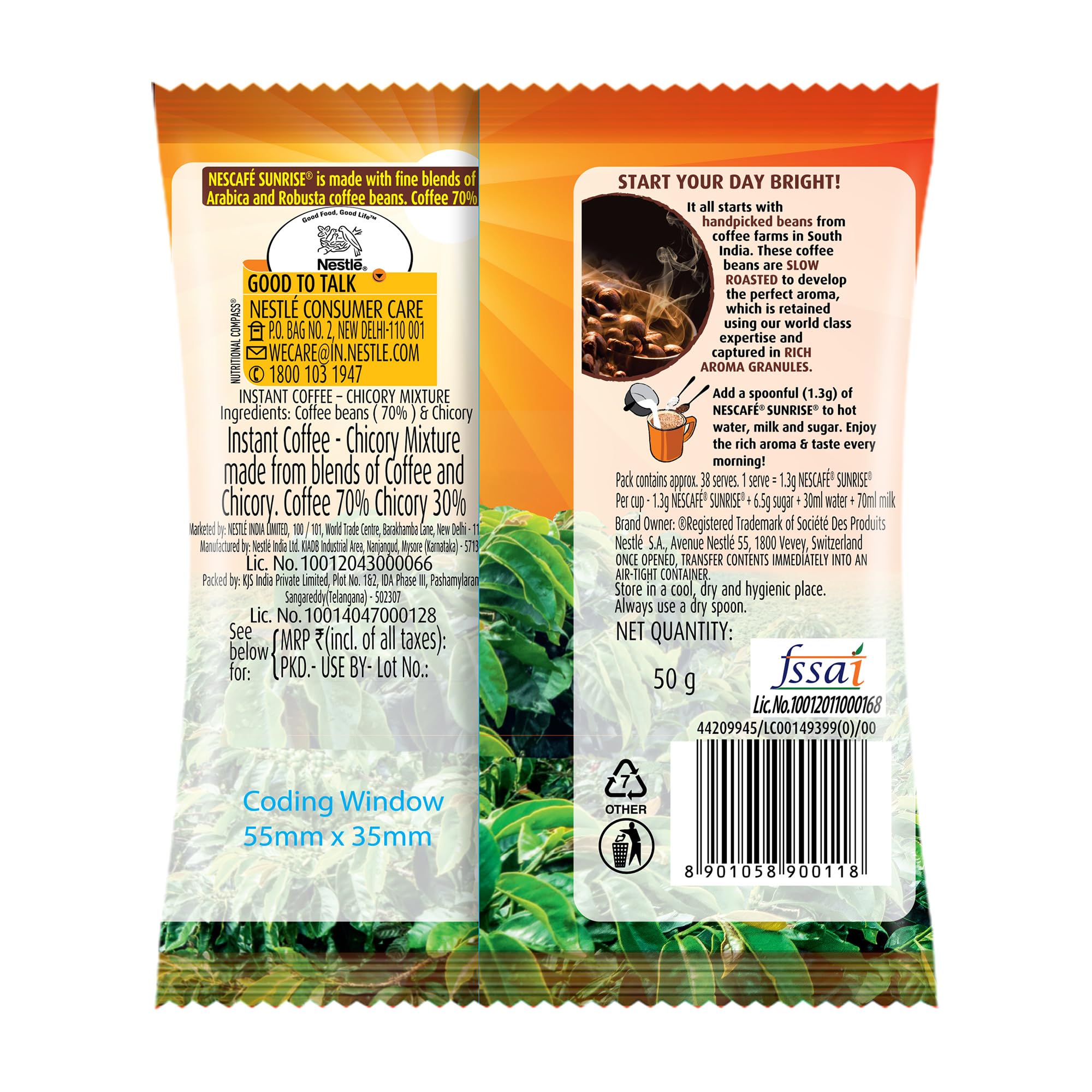 NESCAFE SUNRISE Instant Coffee Powder Pouch – view 2