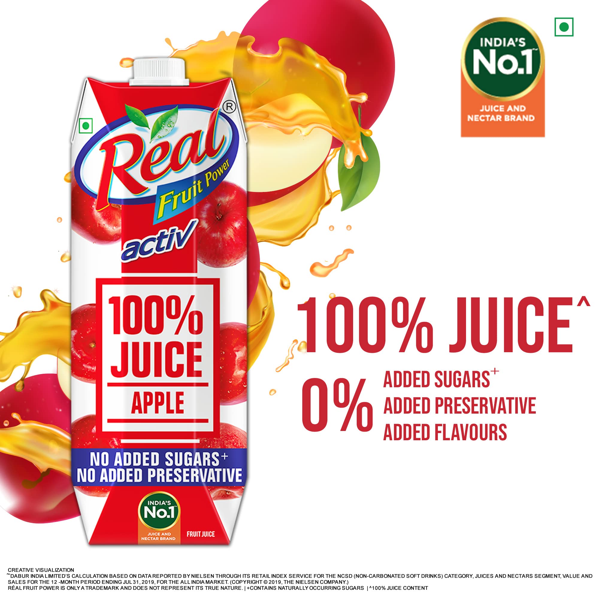 Real Activ 100% Apple Fruit Juice - 1L – view 3