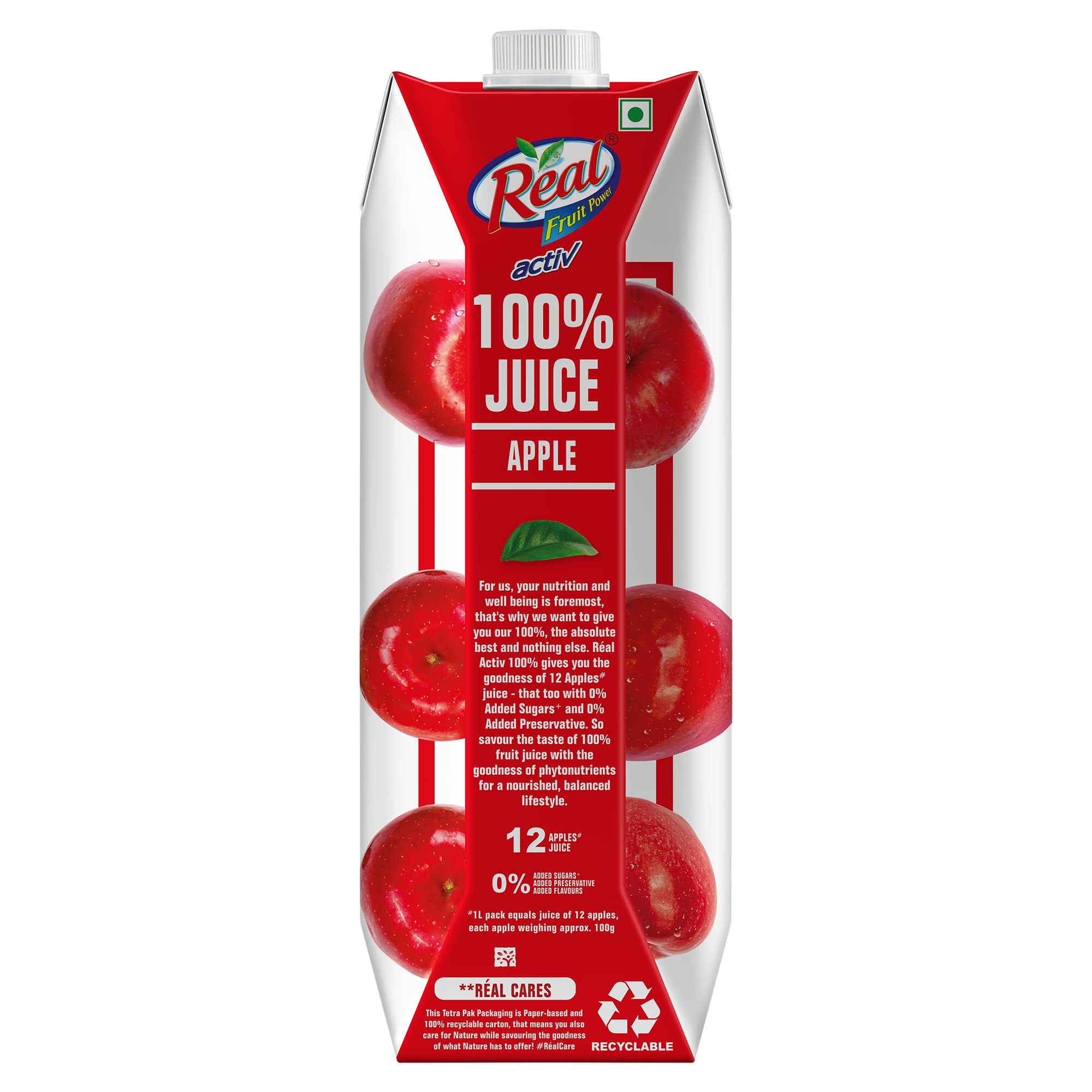 Real Activ 100% Apple Fruit Juice - 1L – view 4