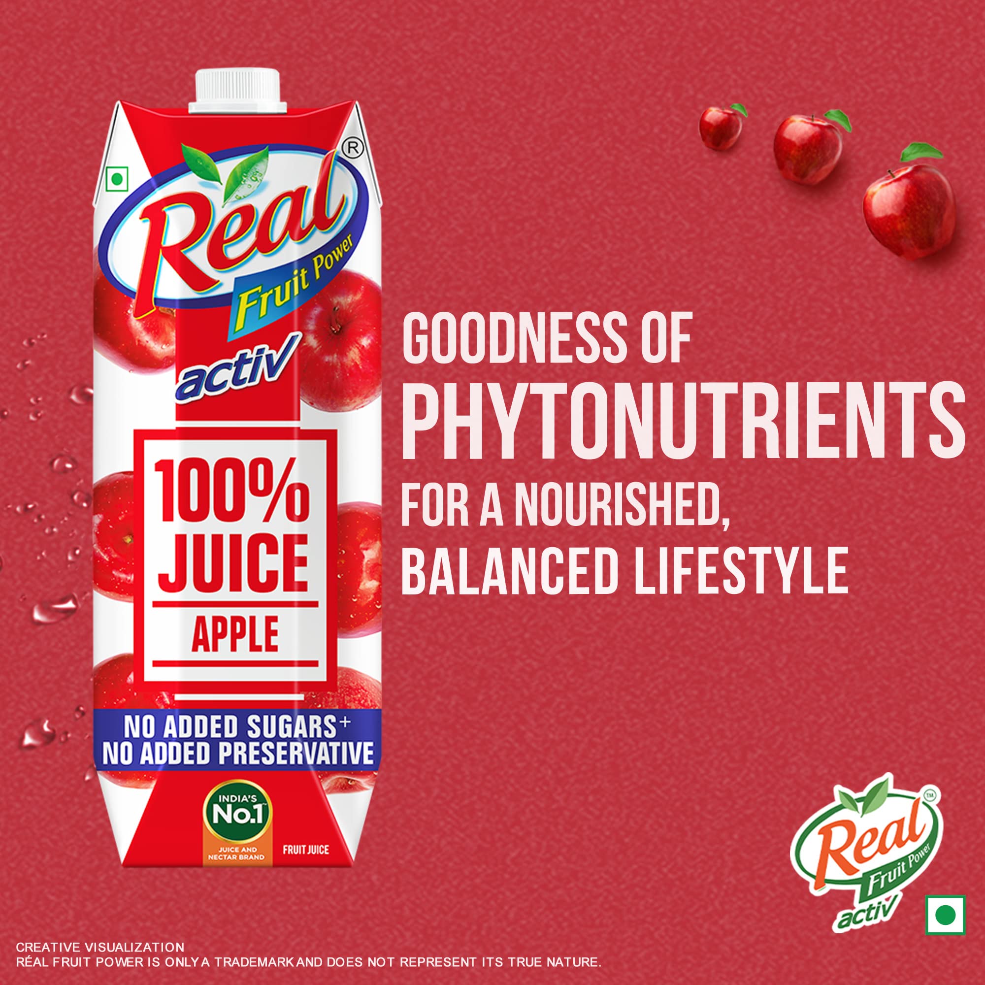 Real Activ 100% Apple Fruit Juice - 1L – view 5