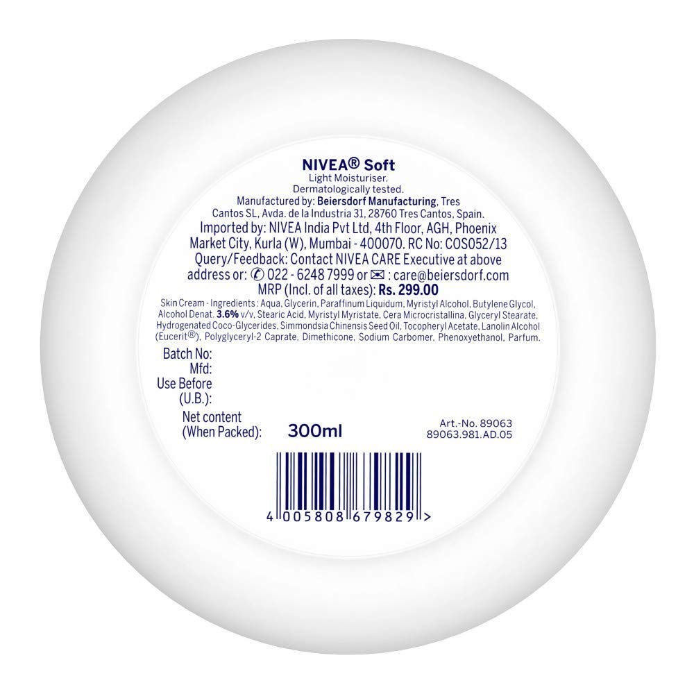 NIVEA Soft Light Moisturizing Cream, 300ml (Pack of 2) – view 6