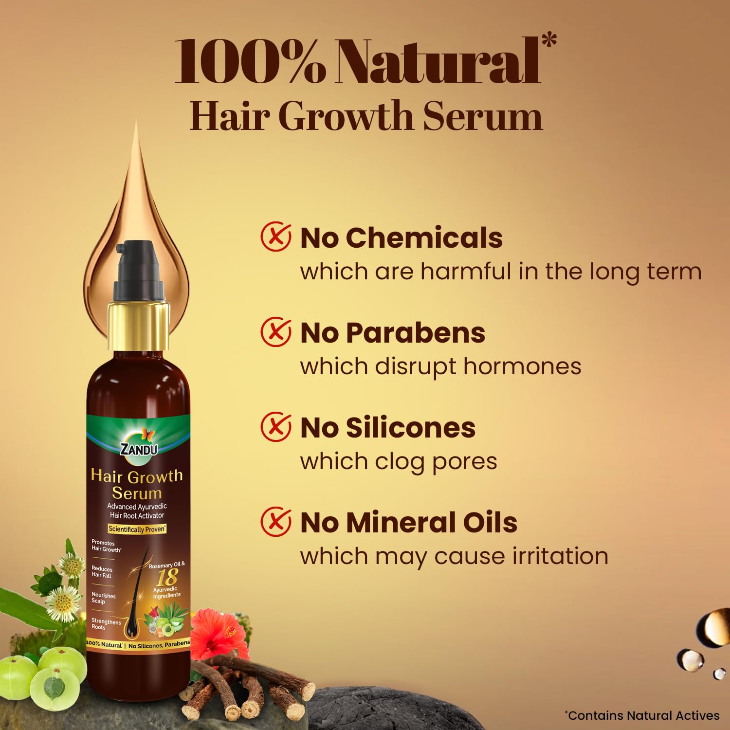 Zandu Hair Growth Serum (200Ml): Clinically Proven To Promote Hair Growth & Reduce Hair Fall In 28 Days – view 6