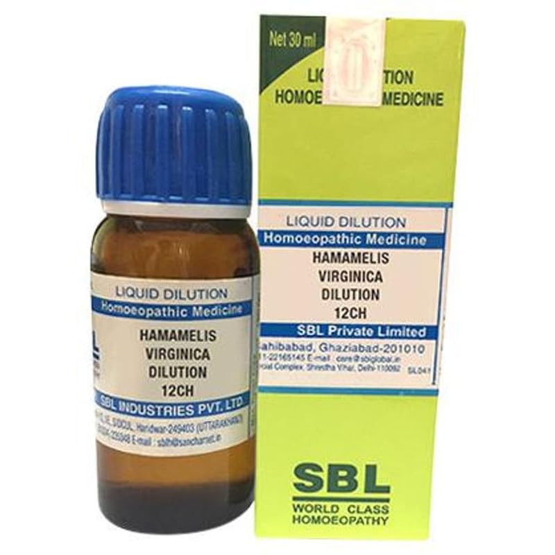 Front view of SBL Hamamelis Virginica Dilution 12 CH bottle