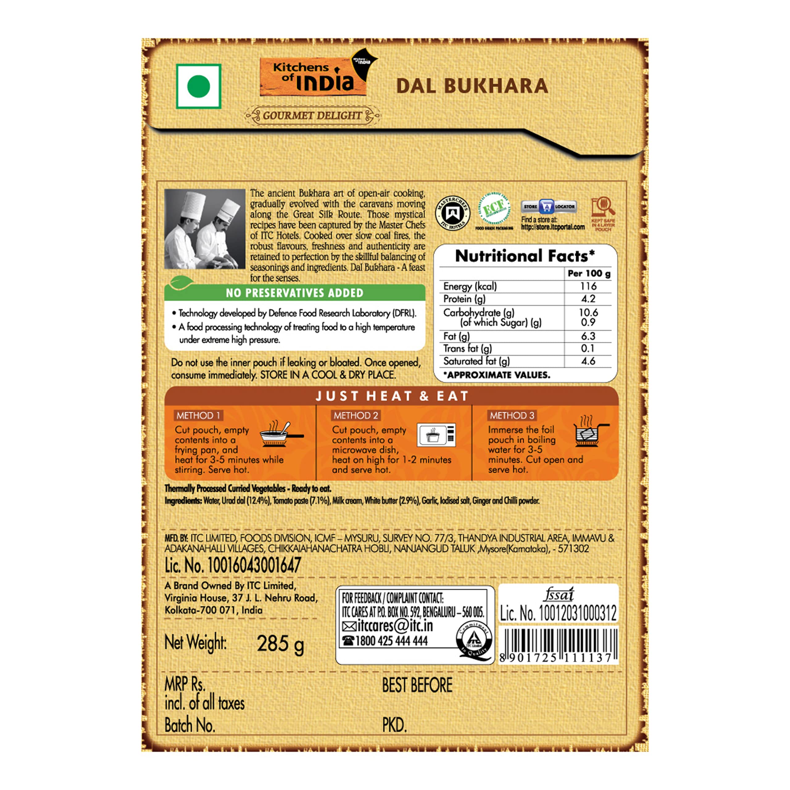 Kitchens of India Ready to Eat Gravy - Dal Bukhara, 285g Carton – view 2