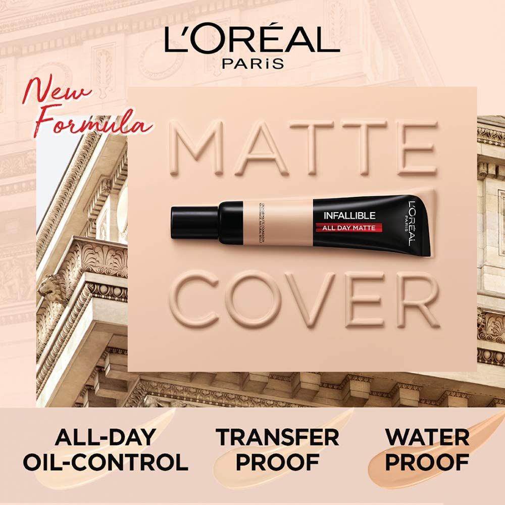 L'Oréal Paris Liquid Foundation, Waterproof, Sweatproof and Heatproof, Oil-Control, Infallible 24H Matte Cover, 147 Neutral Beige, 35 ml – view 4