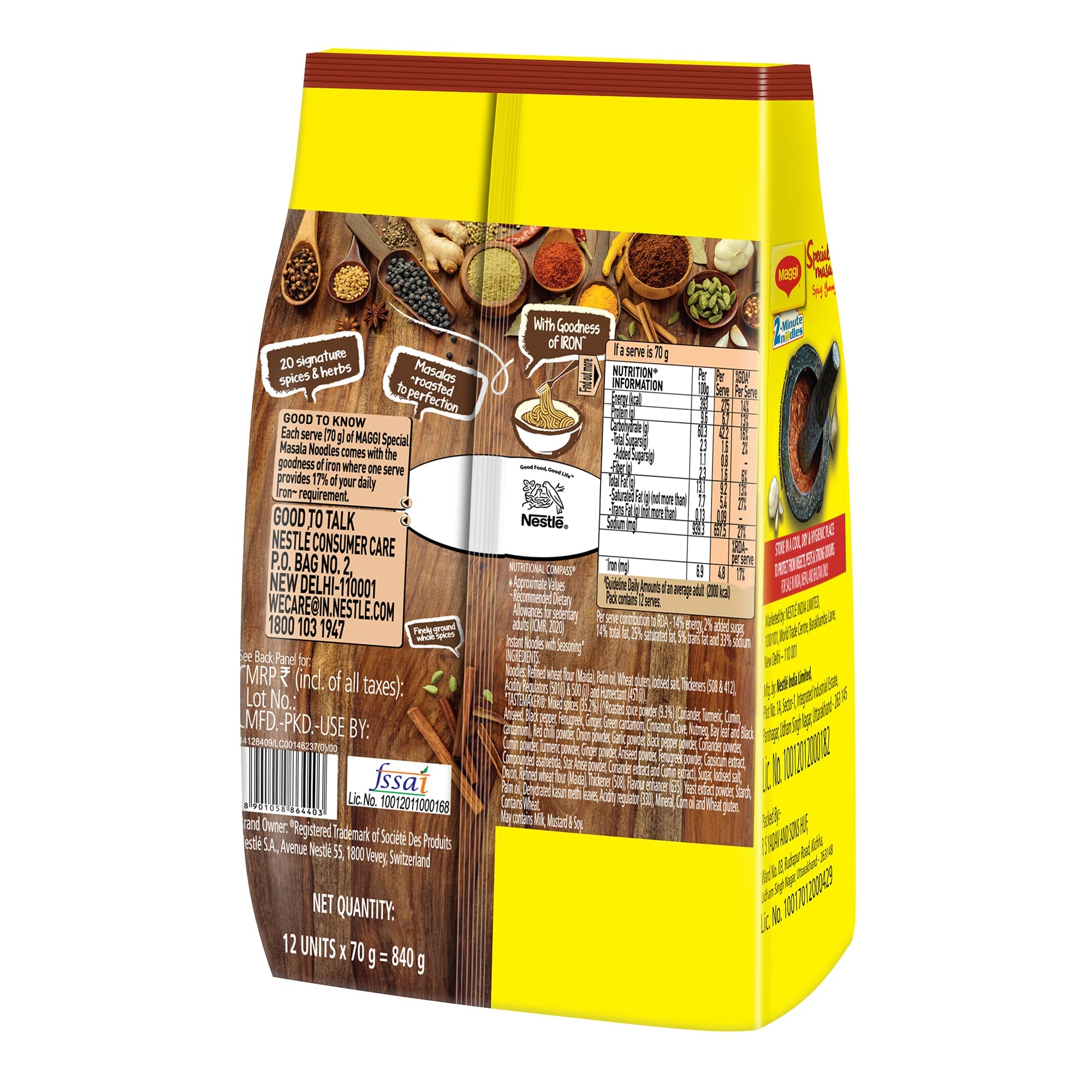 MAGGI 2-Minute Vegetarian Special Masala Instant Noodles, Pack of 12 – view 2