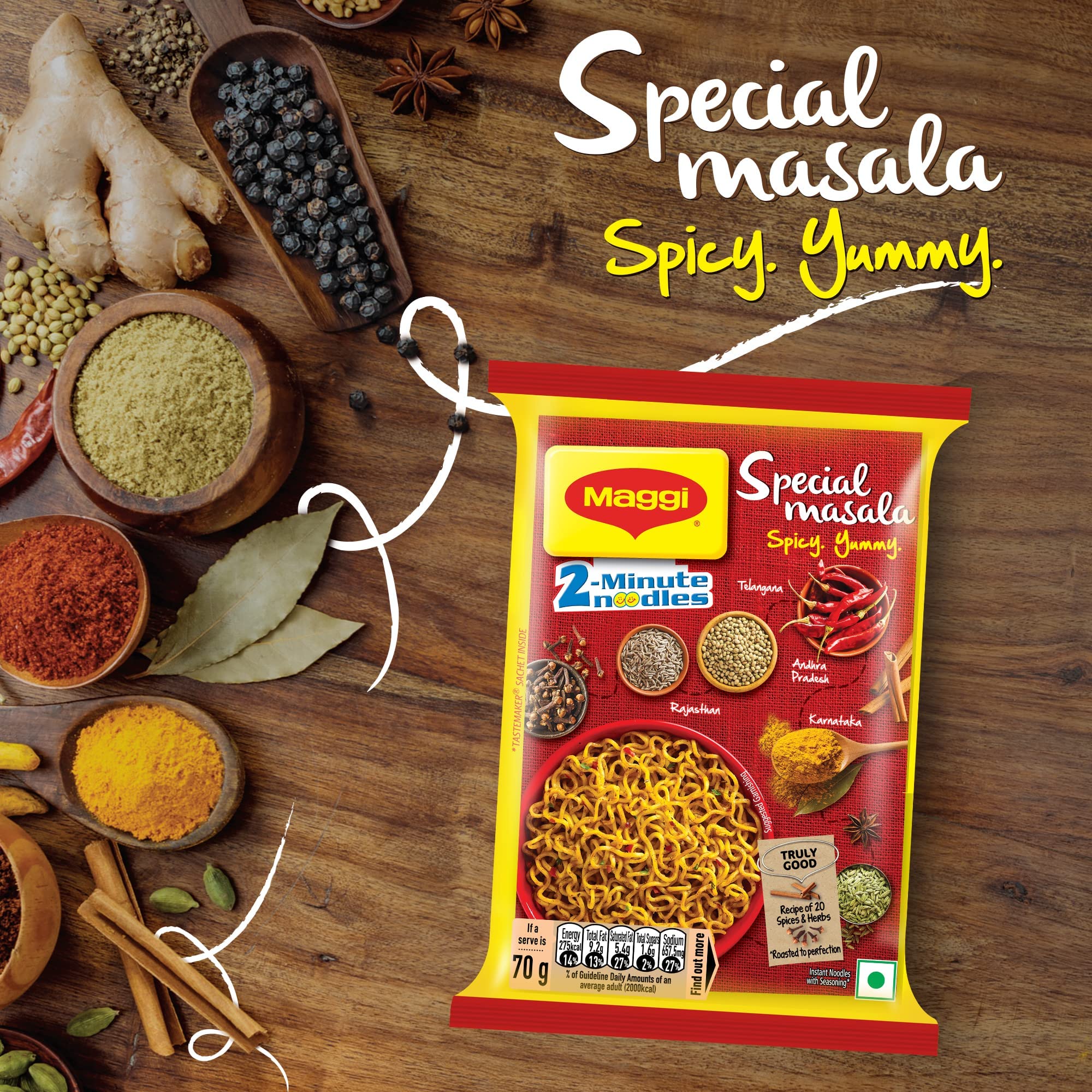 MAGGI 2-Minute Vegetarian Special Masala Instant Noodles, Pack of 12 – view 5