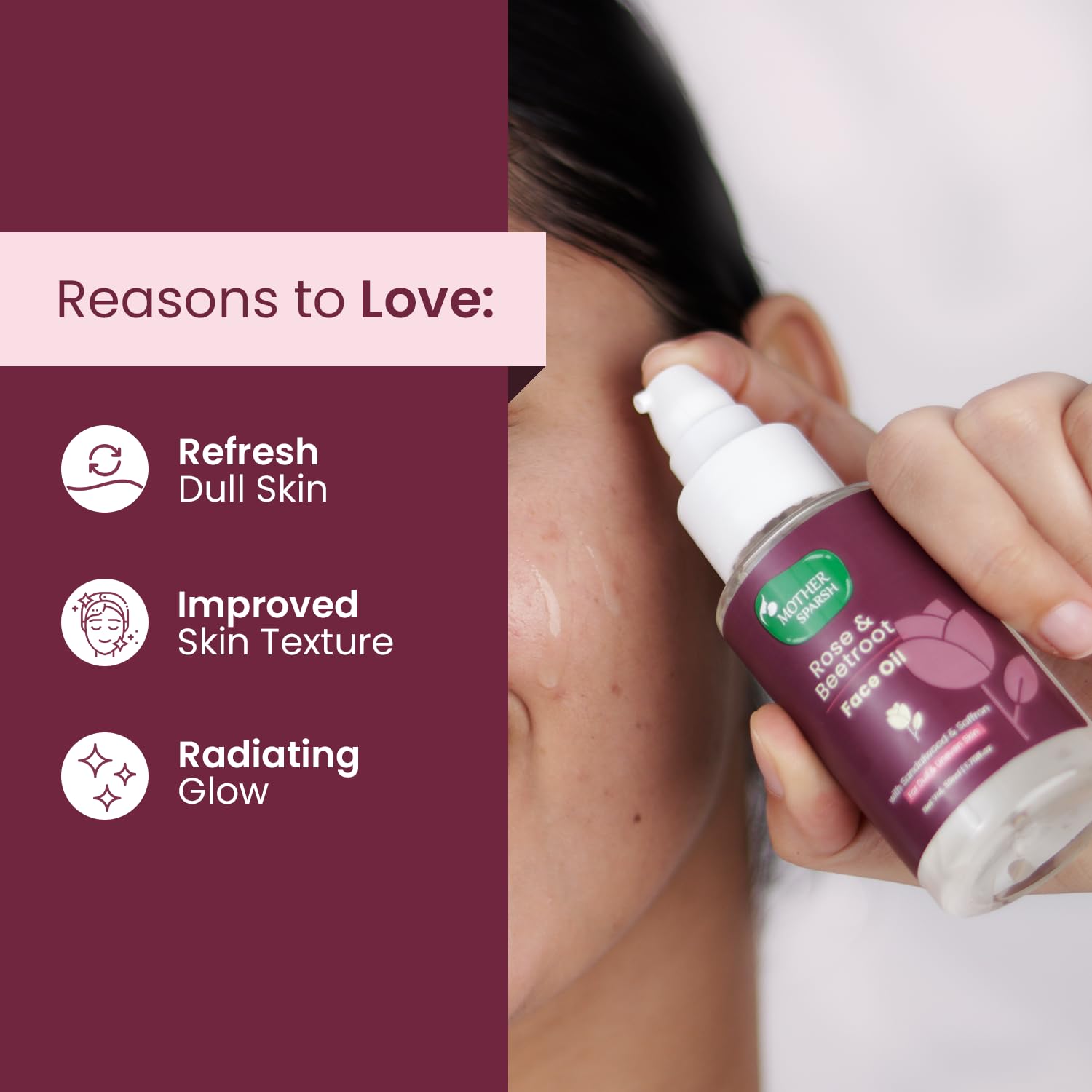 Mother Sparsh Rose & Beetroot Face Oil for Dull, Dry & Uneven skin – view 2