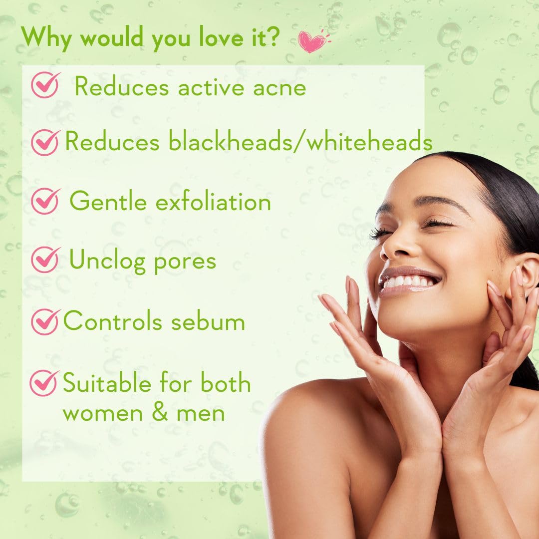 WishCare 2% Salicylic Acid Face Wash for Women & Men with AHA, GreenTea, Chamomile & TeaTree - Face Wash for Oily Skin & Acne Prone Skin 100ml – view 3