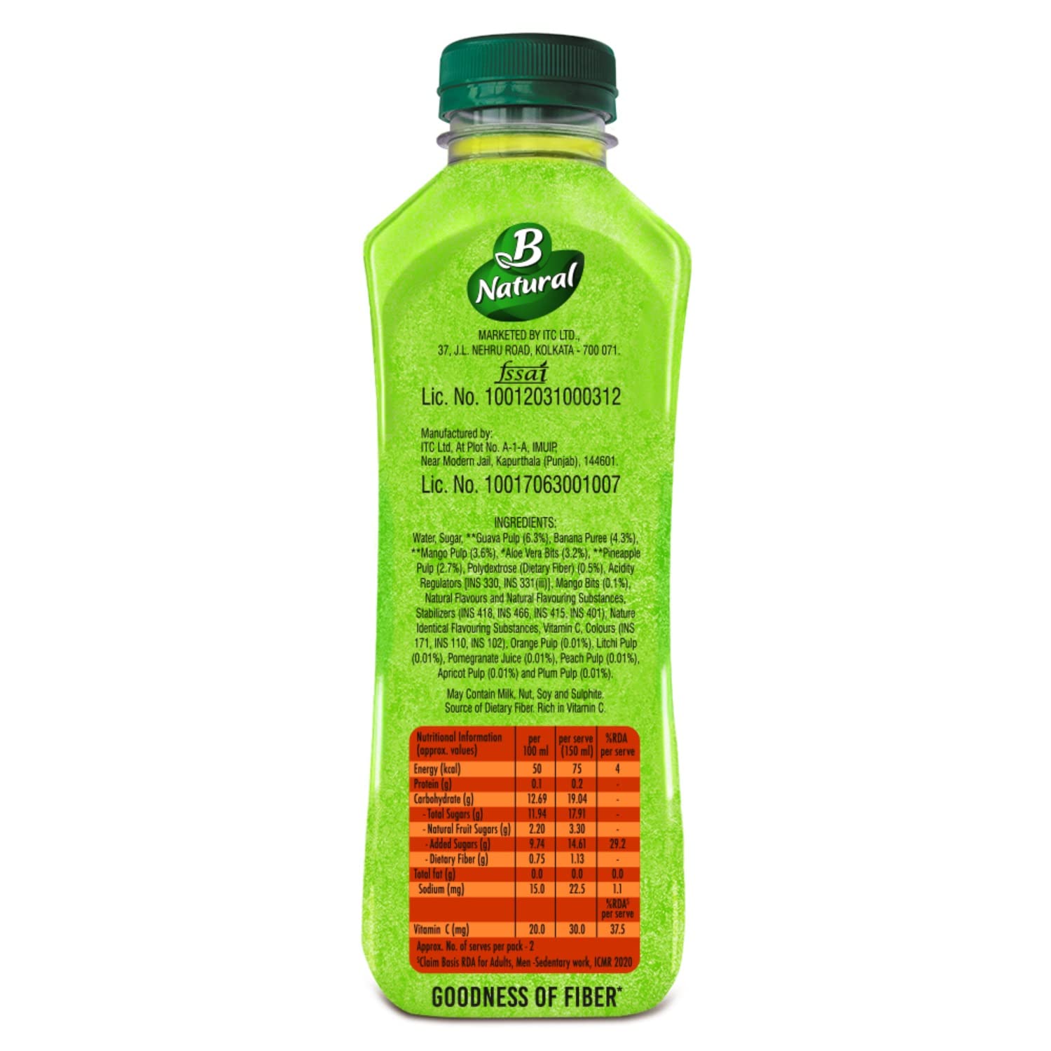 B Natural Fruits N Bits Mixed Fruit, Infused with Real Fruit Bits, 300ml, 100% Indian Fruit, 0% Concentrate, Goodness of Fiber, No Added Preservatives – view 3