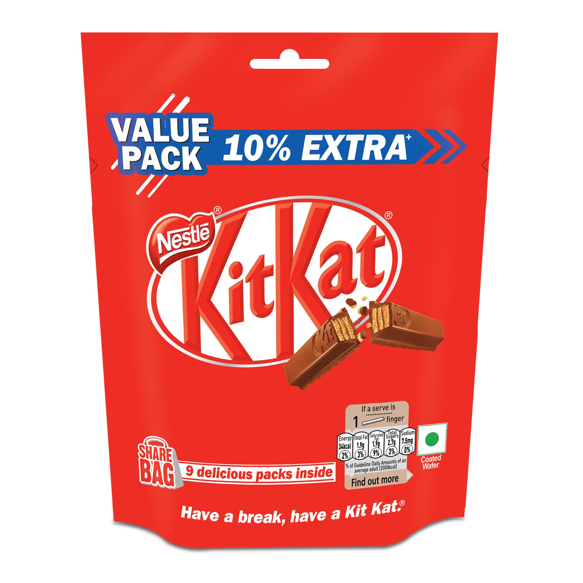 Nestle Kitkat 2 Finger Wafer Bar Sharebag, 8 Units - 15.4 g each – view 3