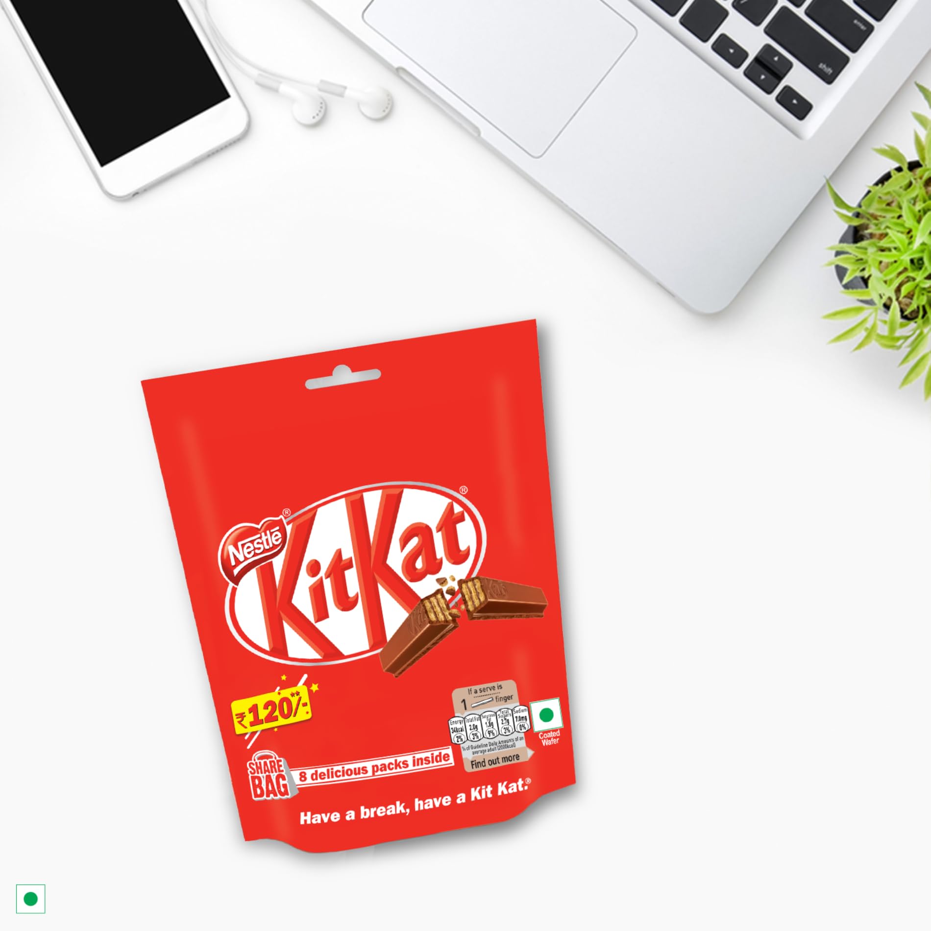Nestle Kitkat 2 Finger Wafer Bar Sharebag, 8 Units - 15.4 g each – view 7