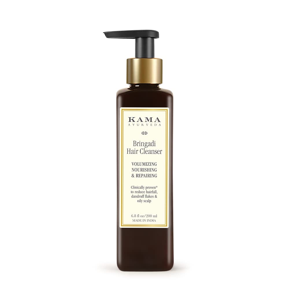 Front-facing bottle of Kama Ayurveda Bringadi Hair Cleanser 200 ml