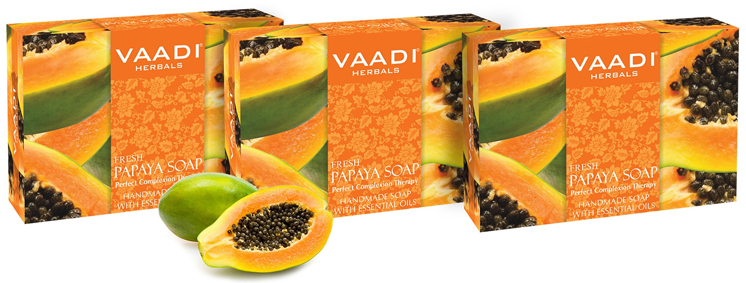 Vaadi Herbals Fresh Papaya Soap, 75g (Pack of 3) – view 2