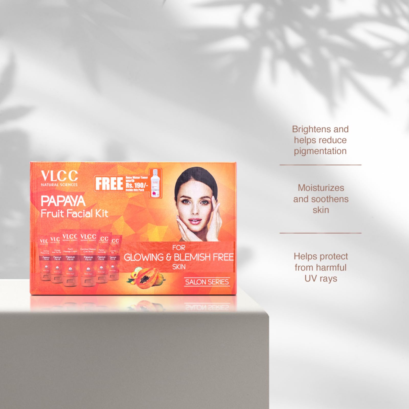VLCC Papaya Fruit Facial Kit with FREE Rose Water Toner - 300g + 100ml – view 4