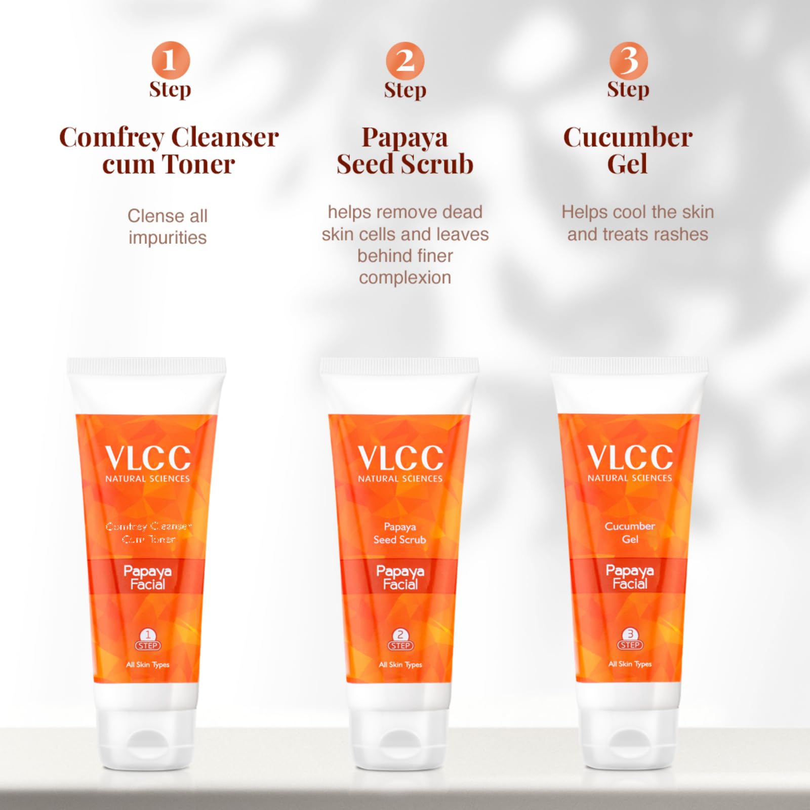 VLCC Papaya Fruit Facial Kit with FREE Rose Water Toner - 300g + 100ml – view 5