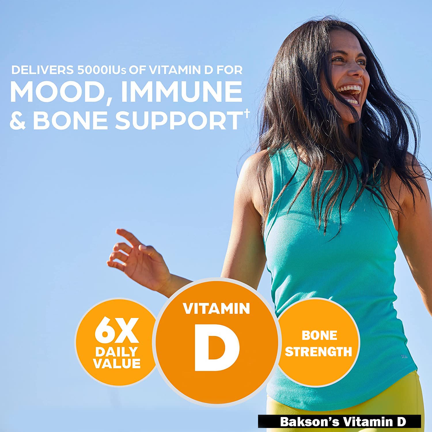 Bakson's Vitamin D Plus, Promotes Calcium Absorption, Bone Health, Muscle Strength & Boosts Immunity – view 5