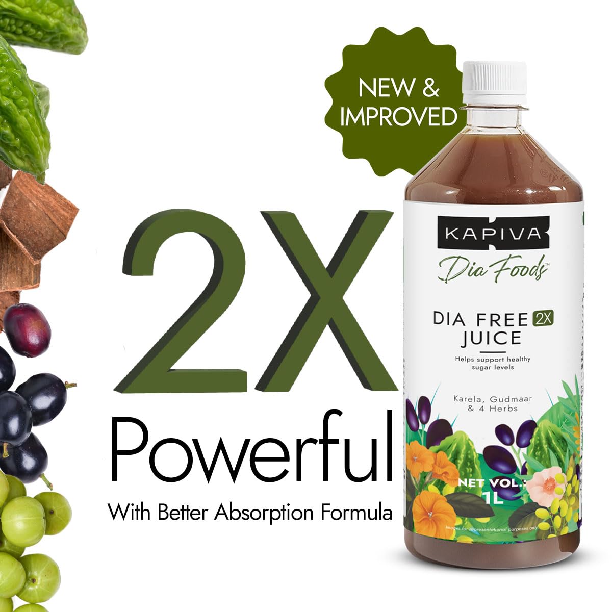 Kapiva Dia Free 2X Juice-1L – view 2