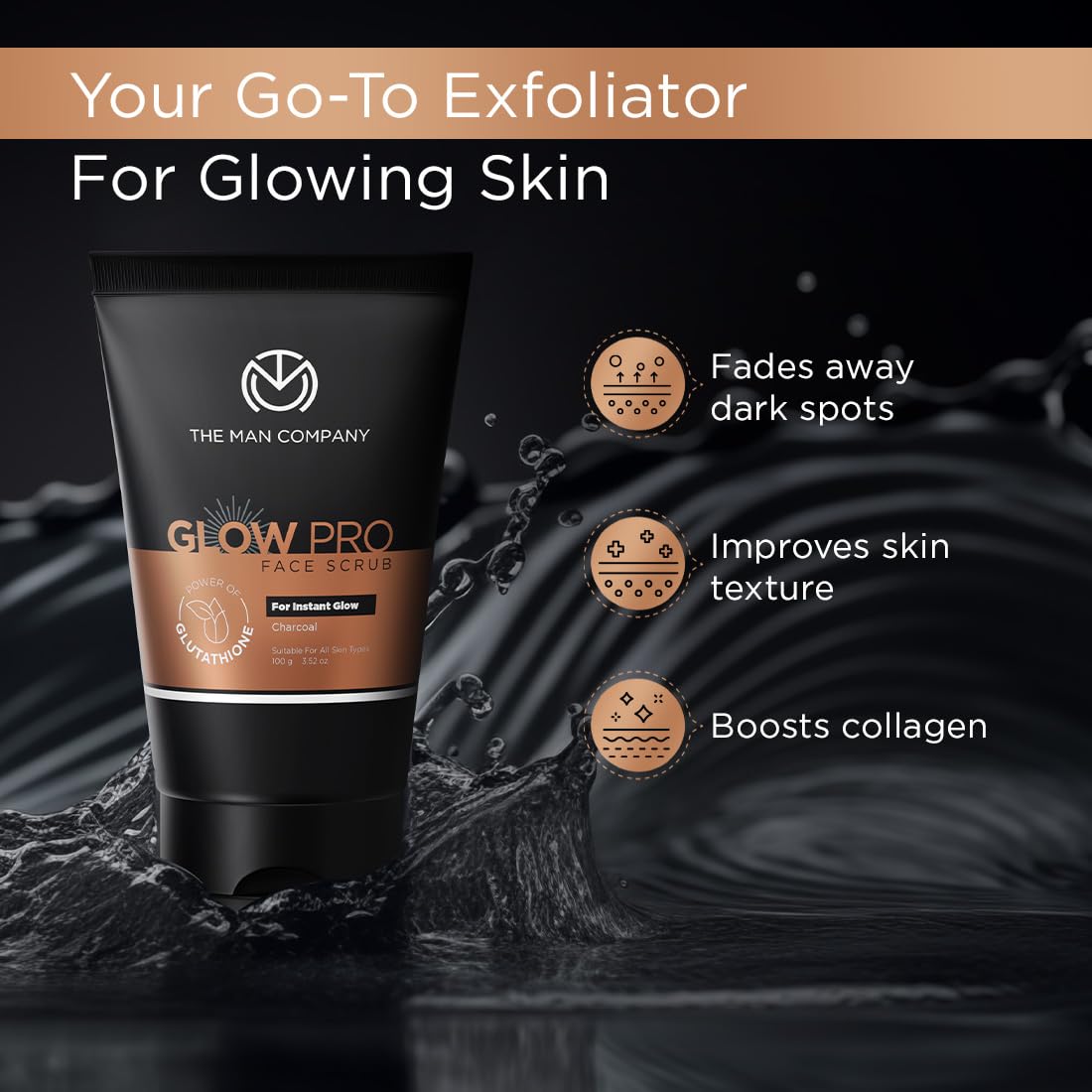 The Man Company Glow Pro Face Scrub for Skin Brightening - 100ml – view 3