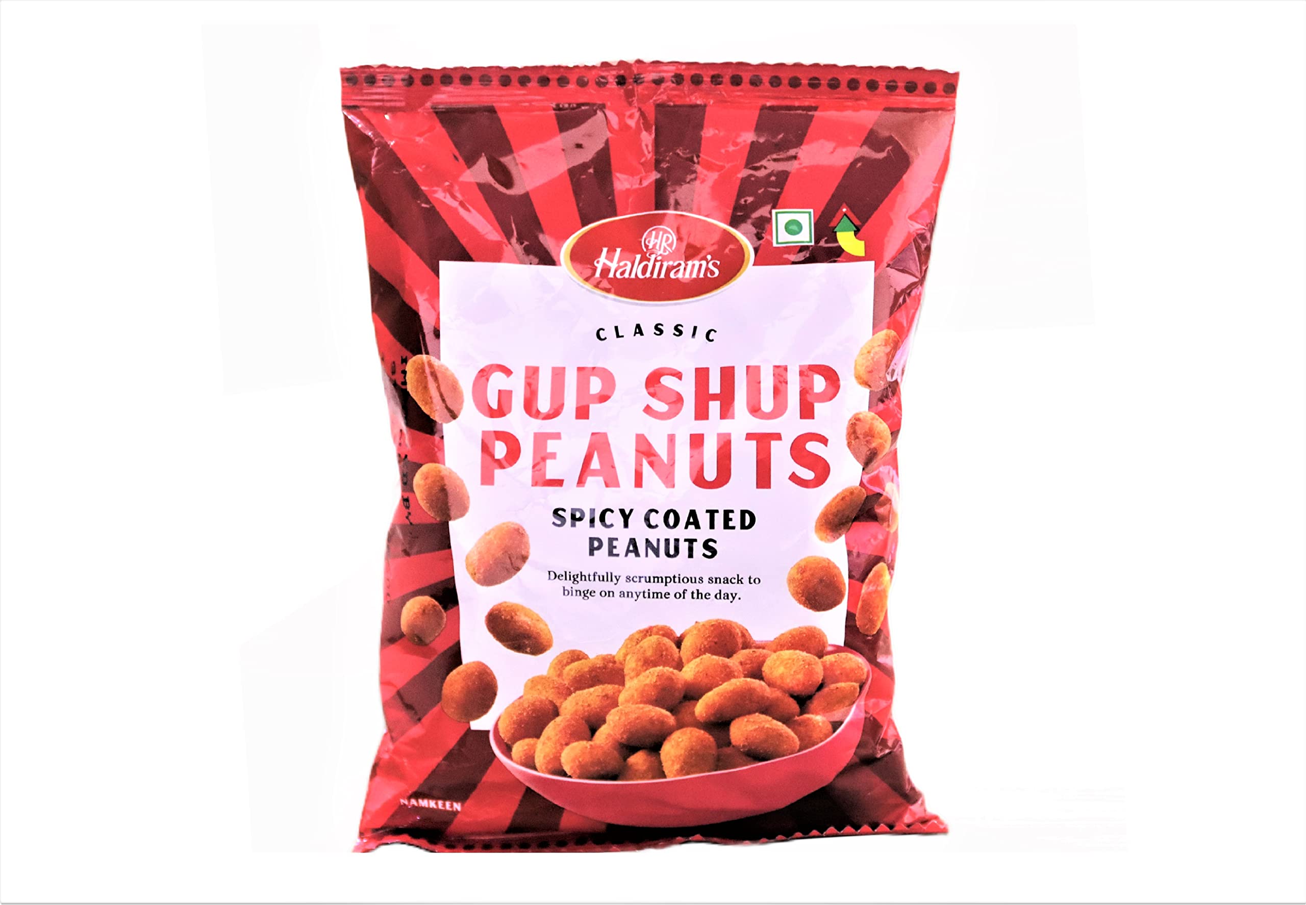 Coated roasted peanut namkeen pouch from Haldiram's Delhi Gup Shup