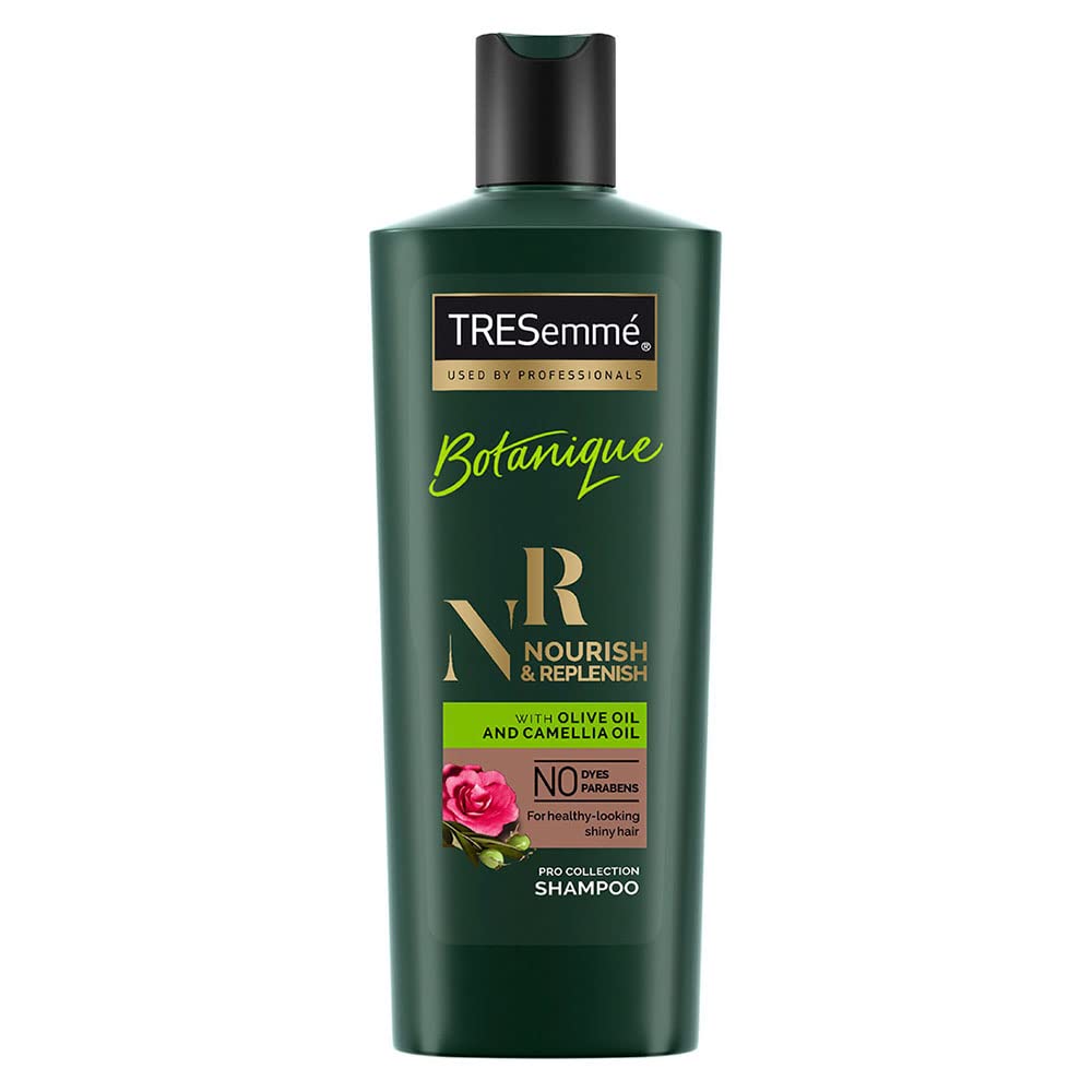 Front bottle of TRESemmé Nourish & Replenish Shampoo 185 ml