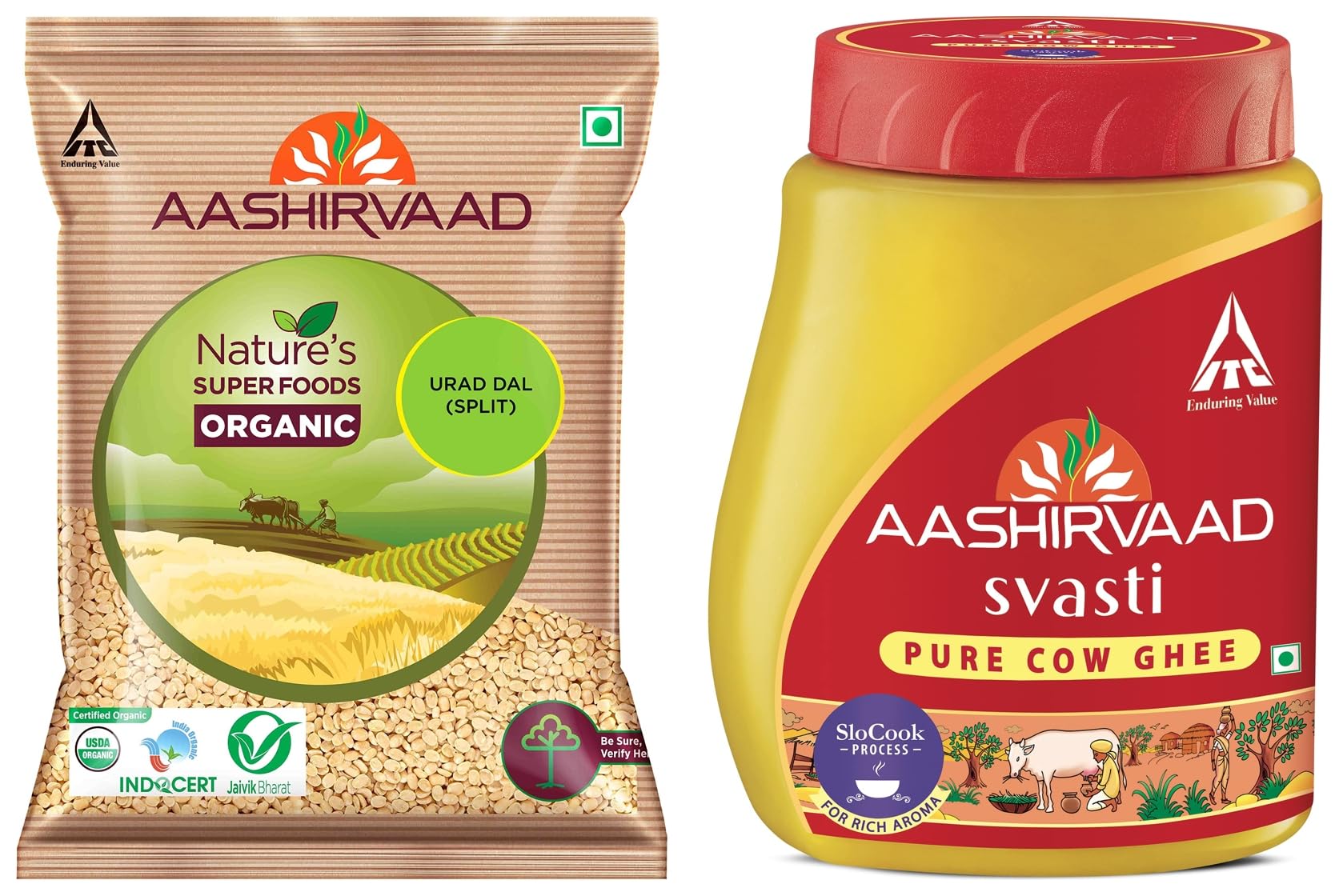 Aashirvaad combo pack with cow ghee and split urad dal