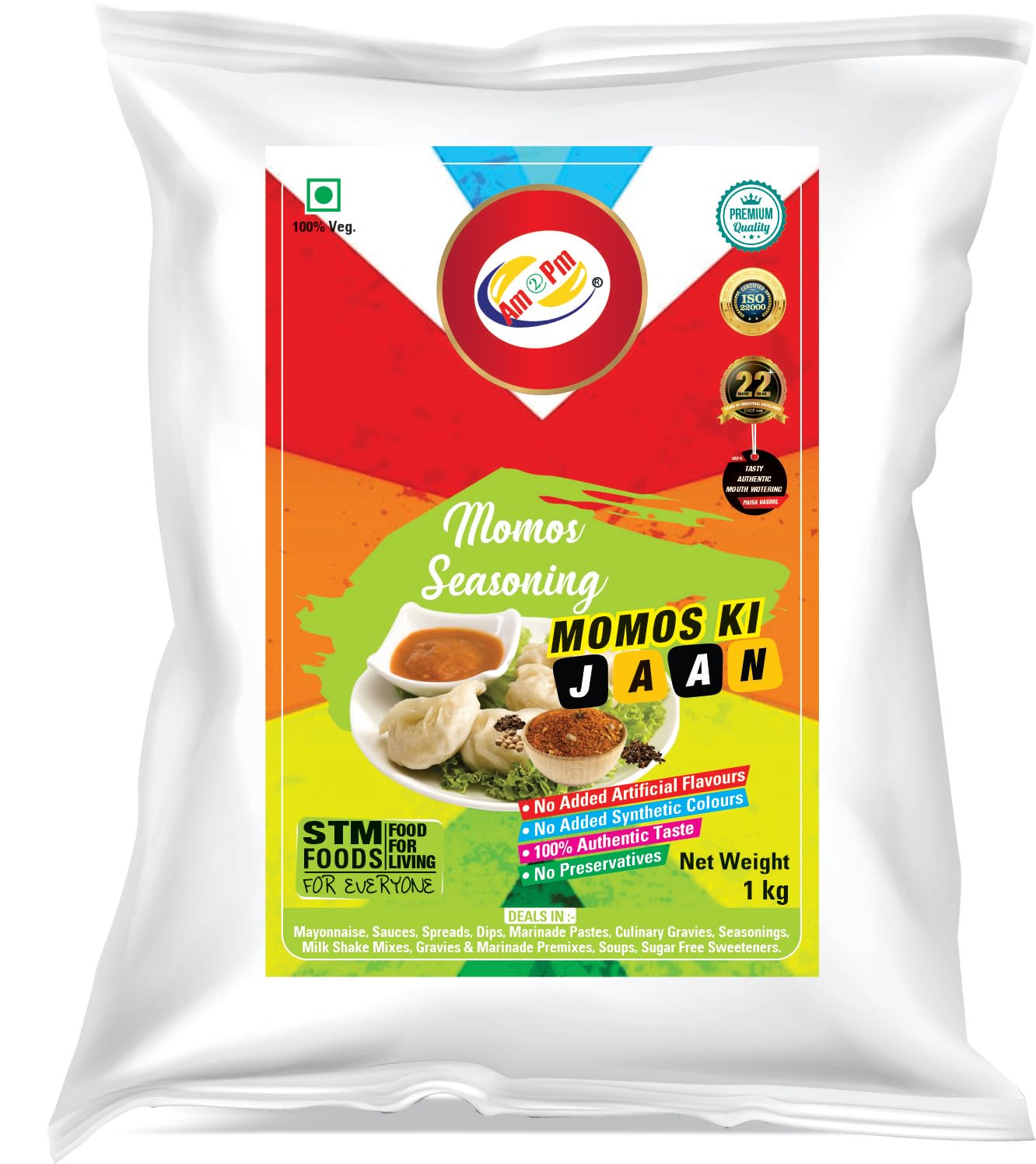 Am 2 Pm - Momo Seasoning - Momo Spice Mix/Seasoning/Masala Powder | No added colours or No Added Preservatives | 100% Pure & Natural - 1kg