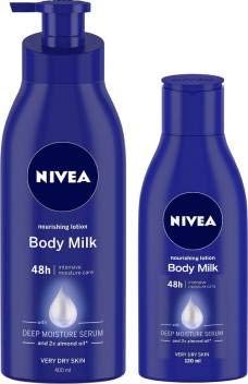 Nivea body milk lotion pack for dry skin with almond scent