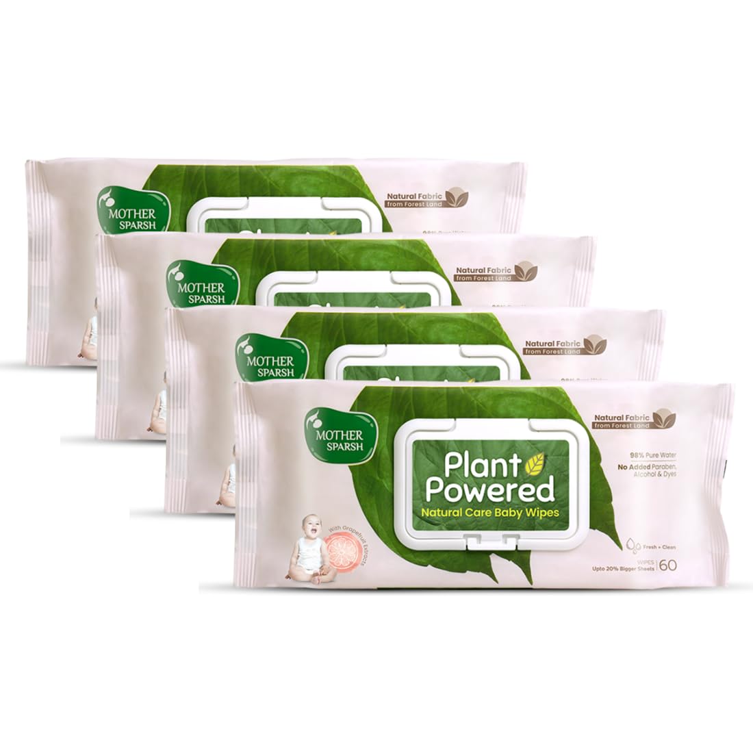 Pack of Mother Sparsh natural care baby wipes with grapefruit